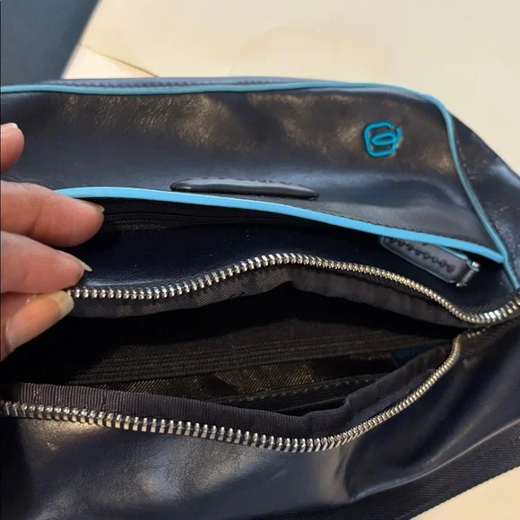 Black Crossbody Bag with Blue Accents - Picture 3 of 6